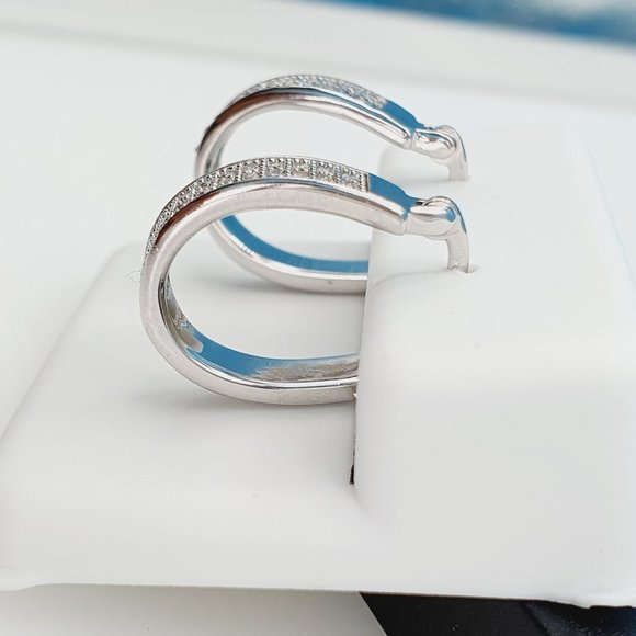 "925 Sterling Silver Cubic Zirconia Earrings, UU1P6A6139 - Picture 5 of 10